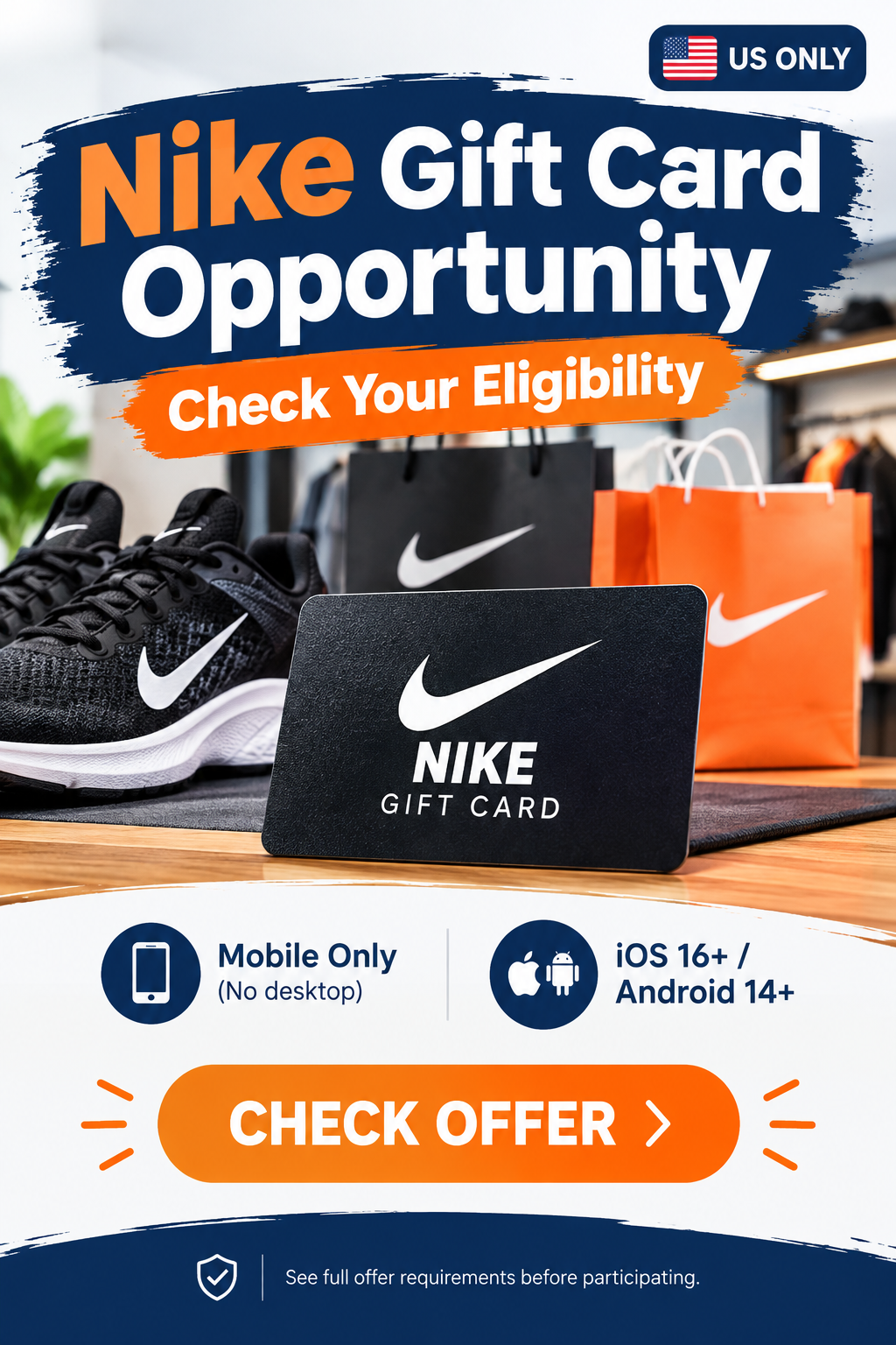 Nike gift card opportunity promotional illustration